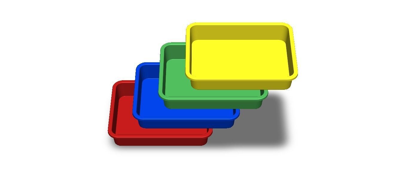 Rectangular Plastic Tray 30 Cms X 40 Cms X 8 Cms 3D model_21