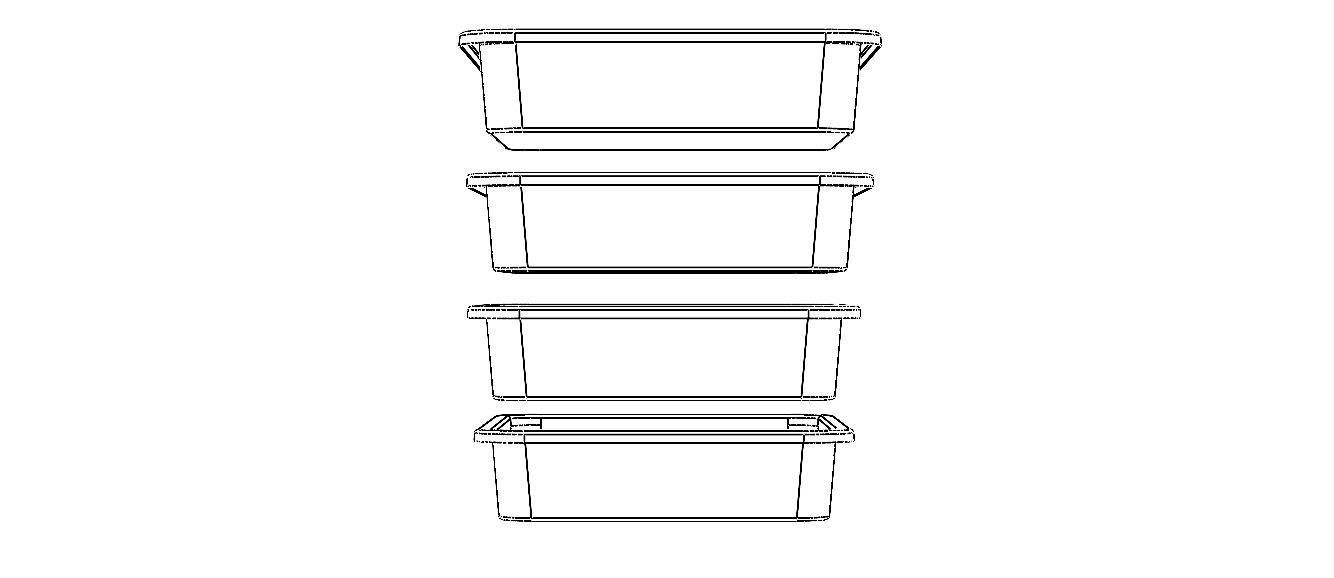 Rectangular Plastic Tray 30 Cms X 40 Cms X 8 Cms 3D model_38