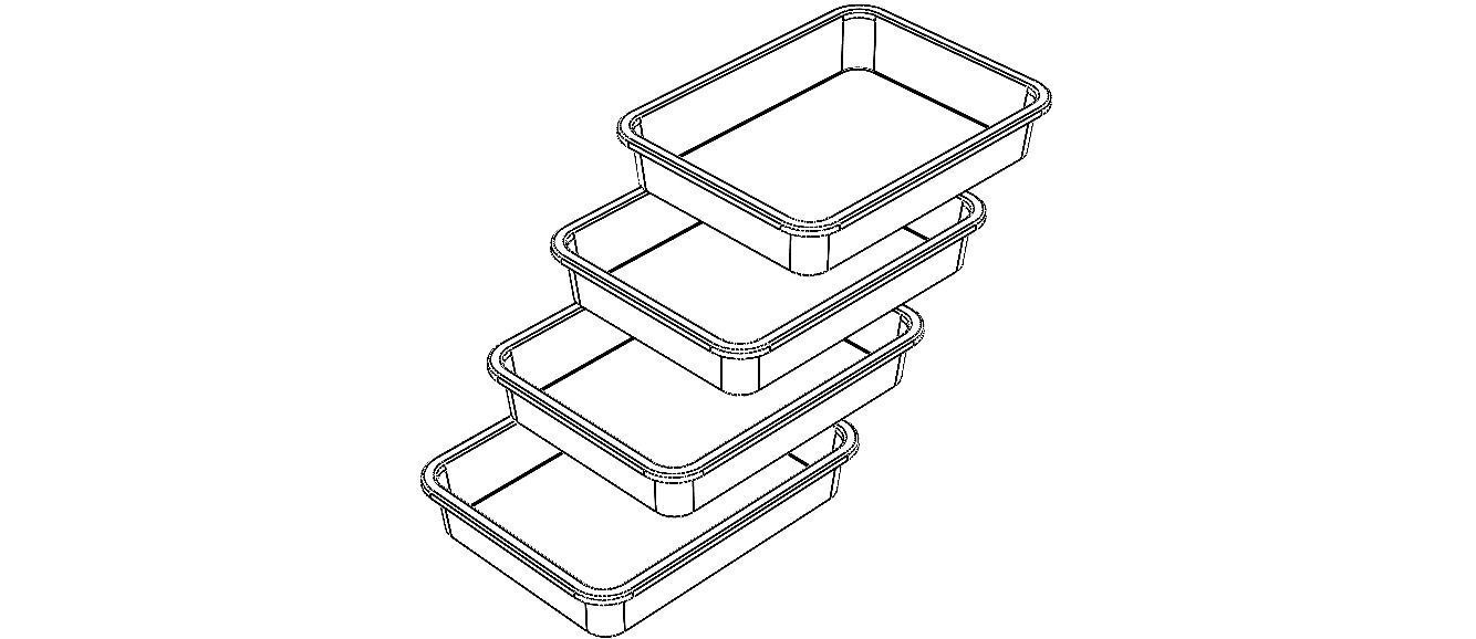 Rectangular Plastic Tray 30 Cms X 40 Cms X 8 Cms 3D model_10