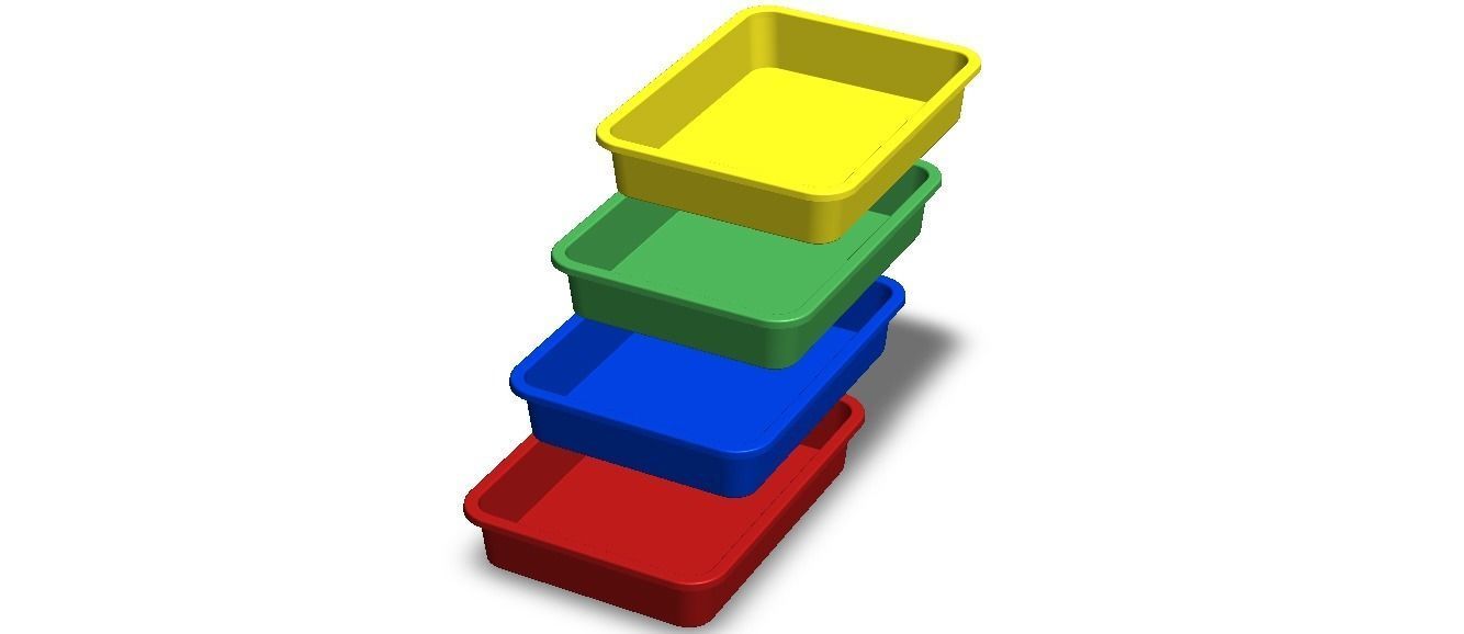 Rectangular Plastic Tray 30 Cms X 40 Cms X 8 Cms 3D model_9