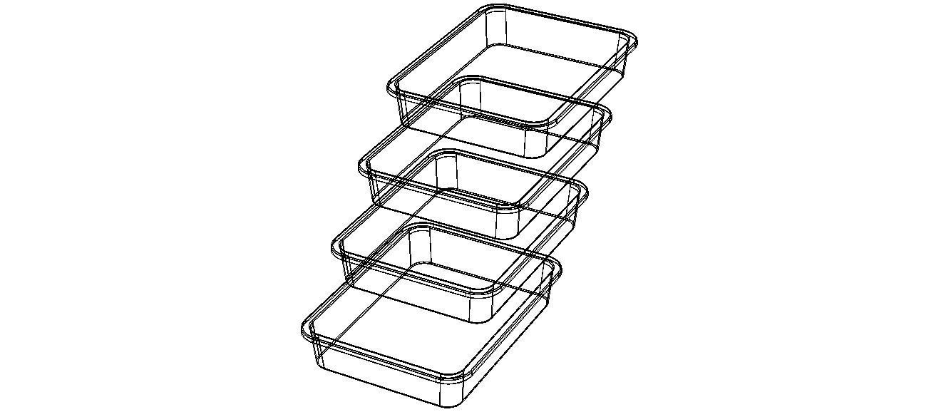 Rectangular Plastic Tray 30 Cms X 40 Cms X 8 Cms 3D model_8