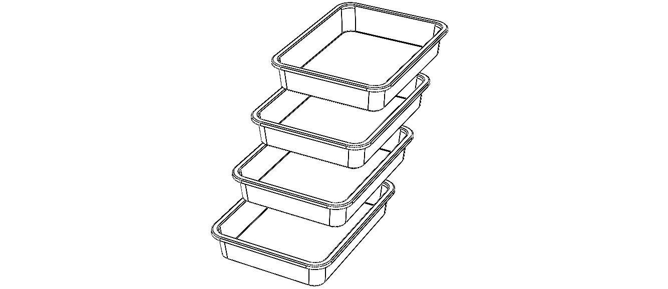 Rectangular Plastic Tray 30 Cms X 40 Cms X 8 Cms 3D model_6