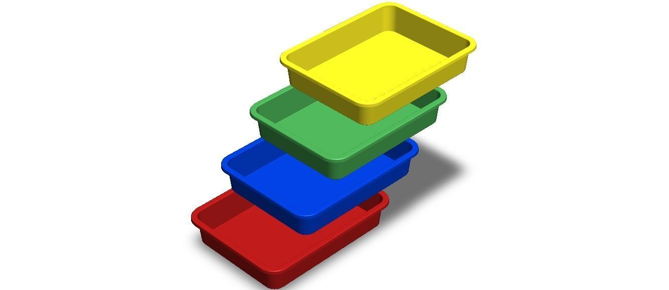 Rectangular Plastic Tray 30 Cms X 40 Cms X 8 Cms 3D model_13