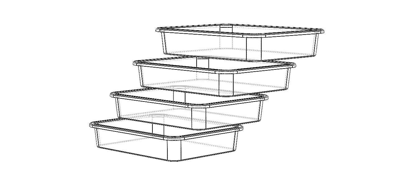 Rectangular Plastic Tray 30 Cms X 40 Cms X 8 Cms 3D model_35