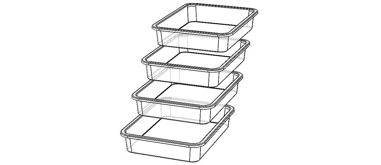 Rectangular Plastic Tray 30 Cms X 40 Cms X 8 Cms 3D model_3