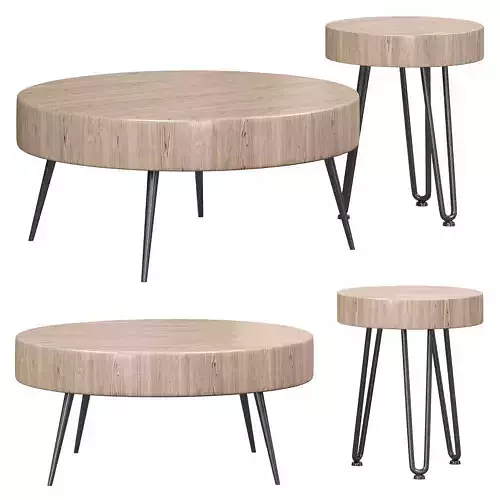 Solid wood 2 piece nesting coffee table by Homary