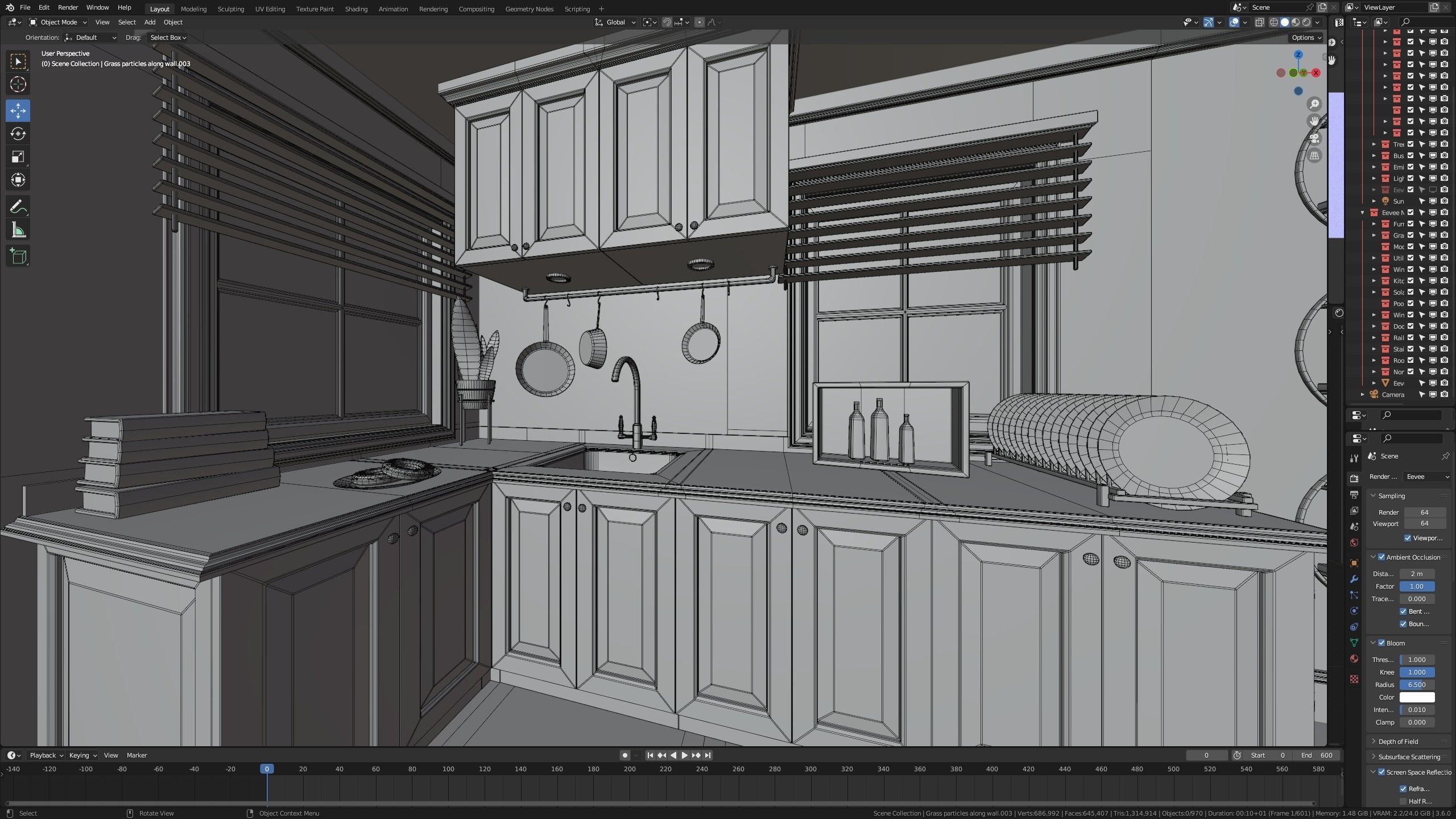 Modular Classic Style American House 4 Low-poly 3D model_47