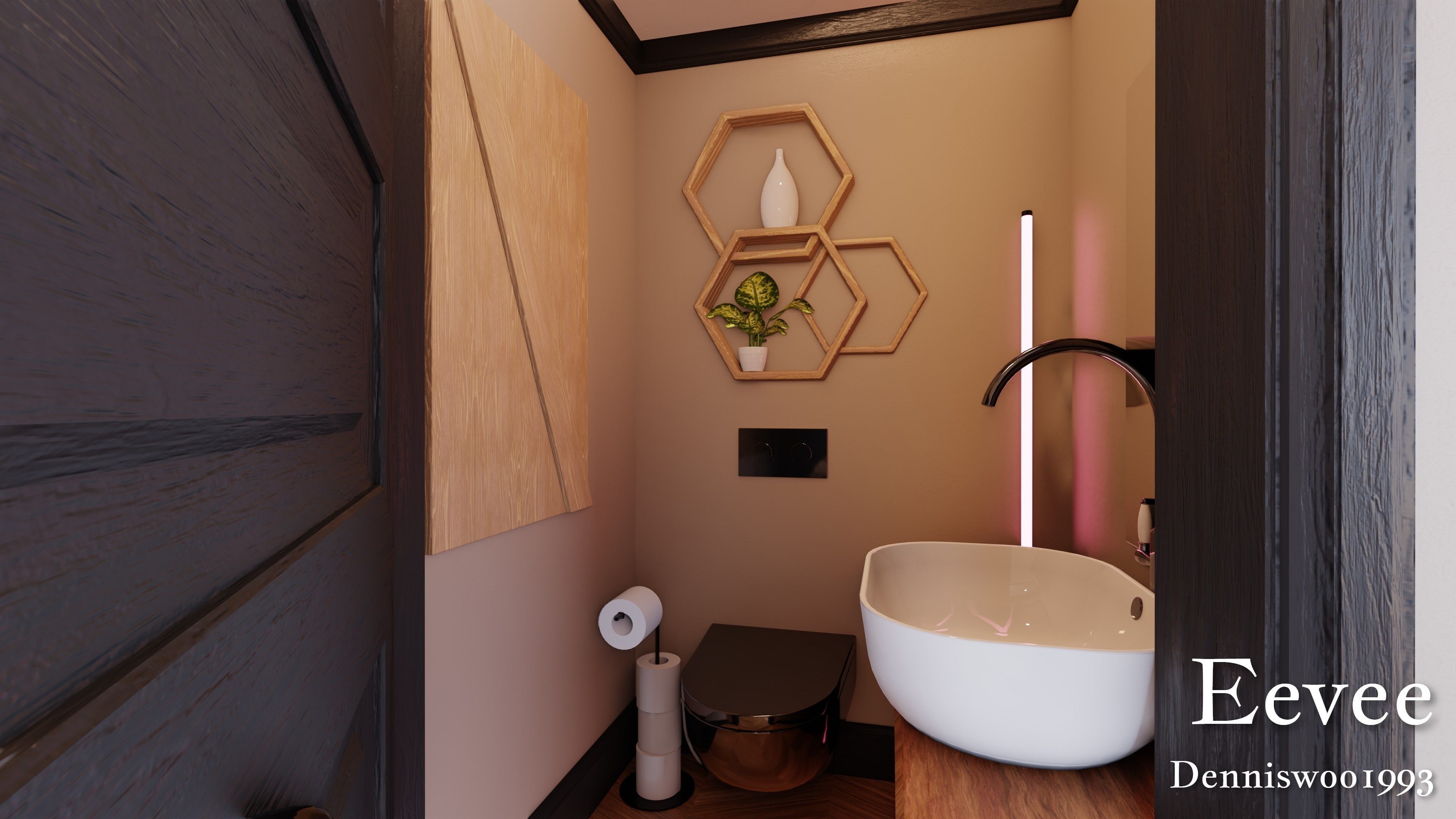 Modular Classic Style American House 4 Low-poly 3D model_28