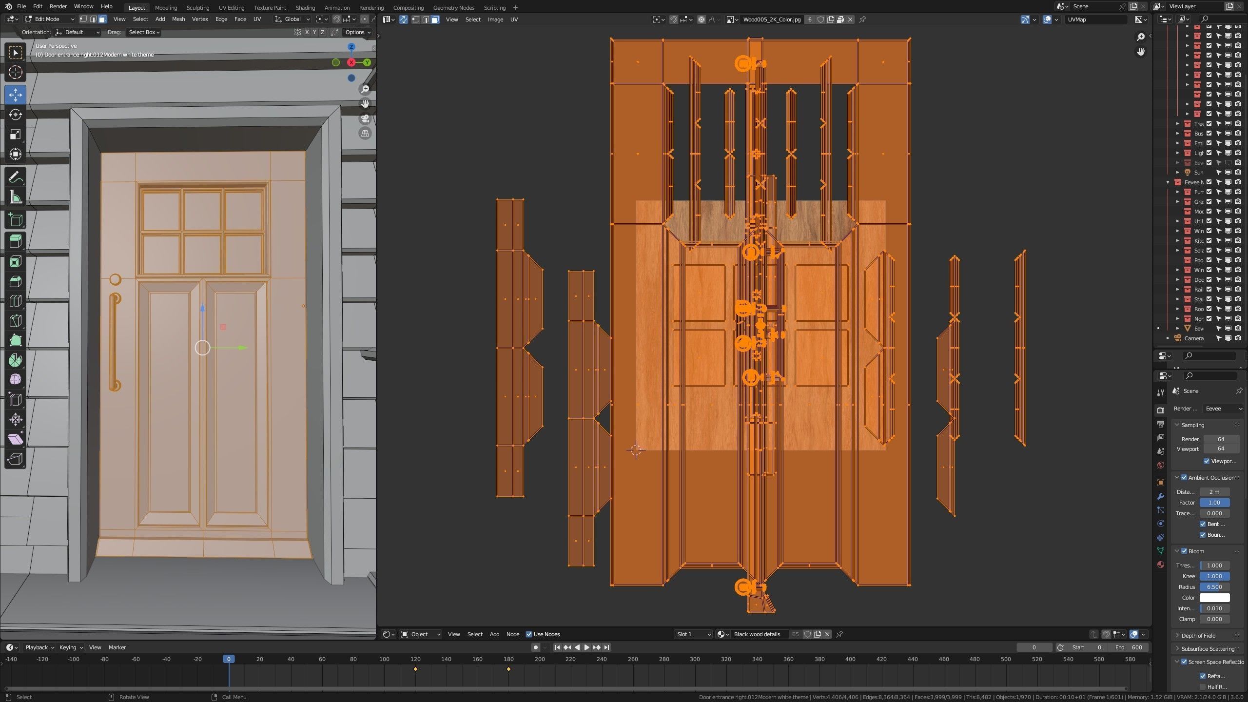 Modular Classic Style American House 4 Low-poly 3D model_48
