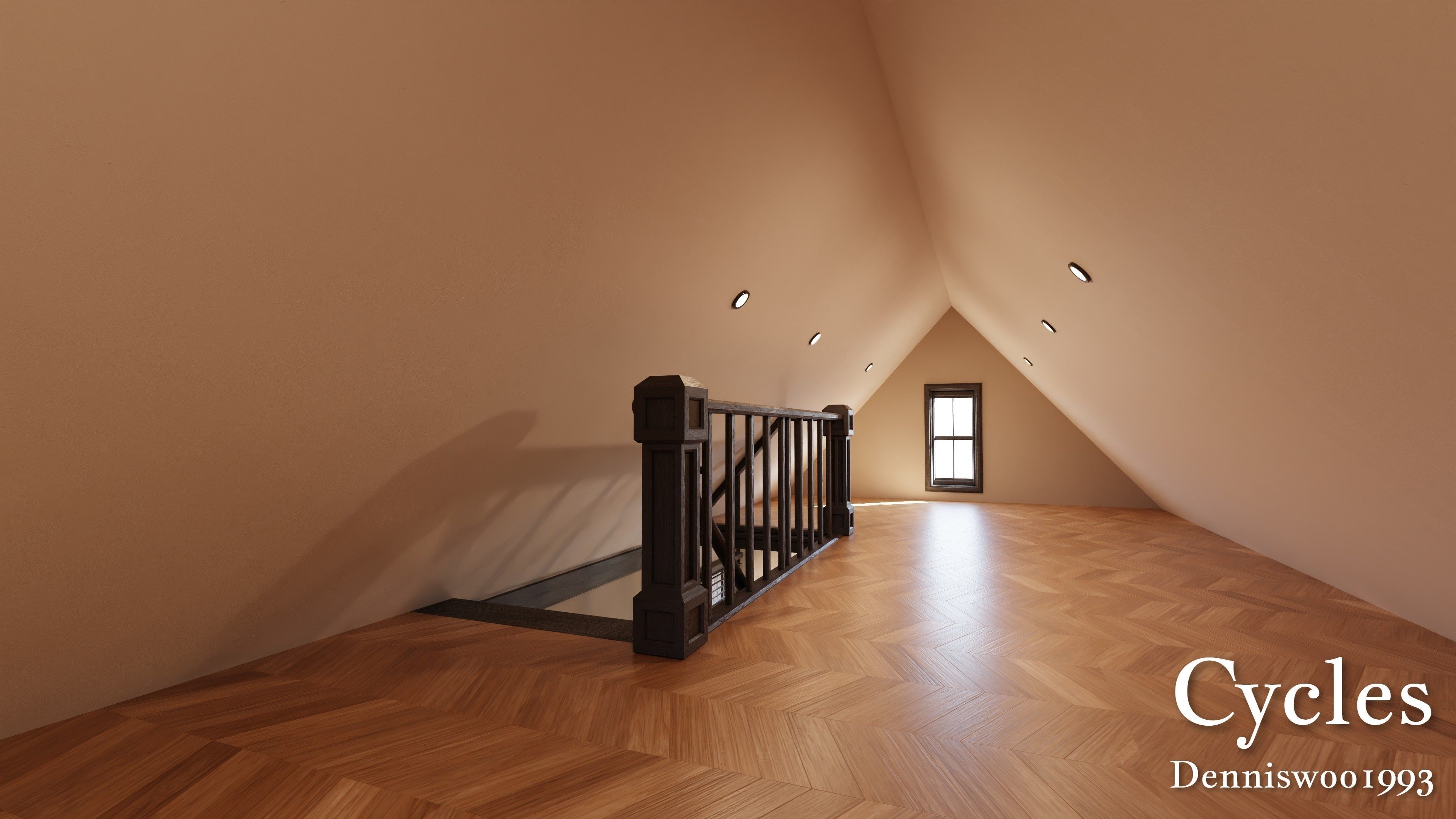 Modular Classic Style American House 4 Low-poly 3D model_14