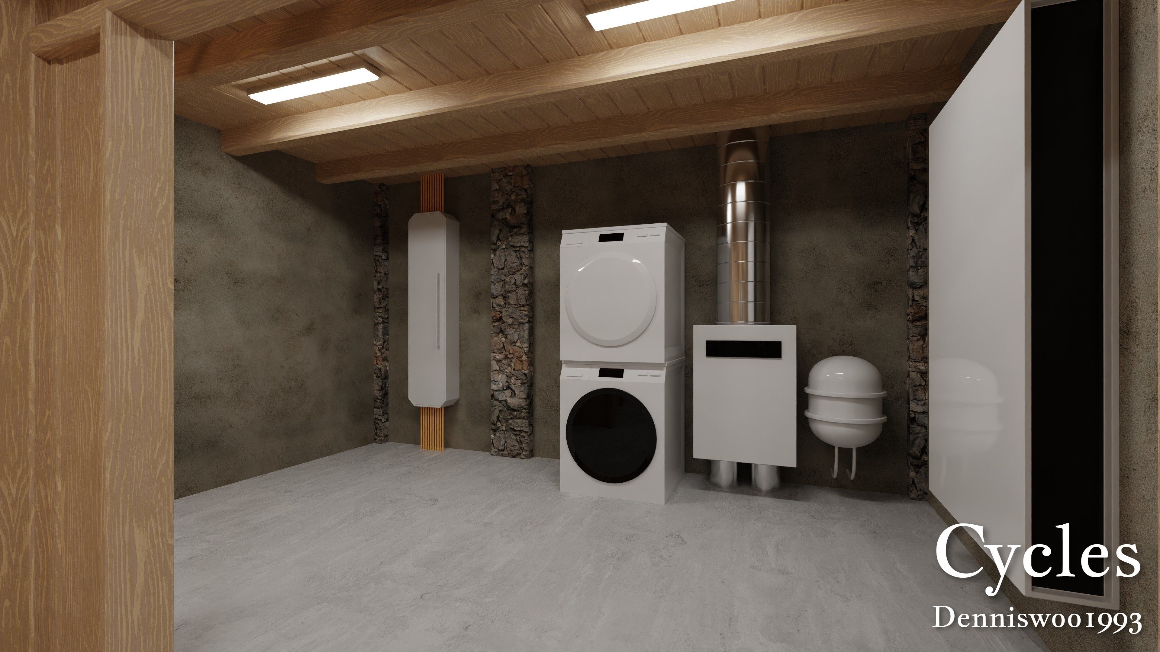 Modular Classic Style American House 4 Low-poly 3D model_20