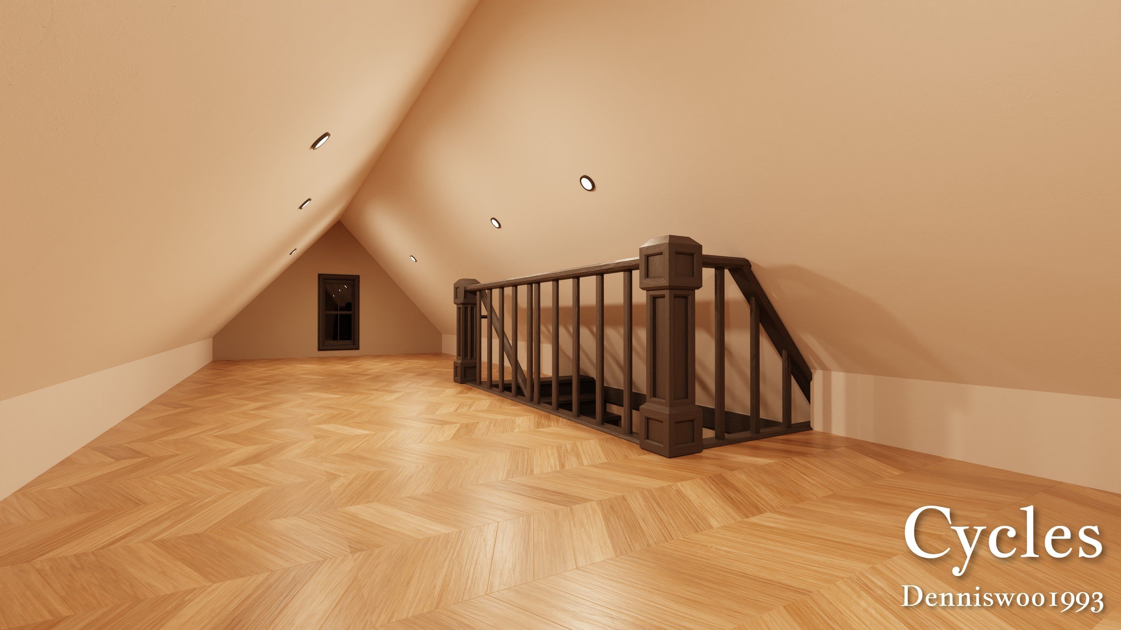 Modular Classic Style American House 4 Low-poly 3D model_23