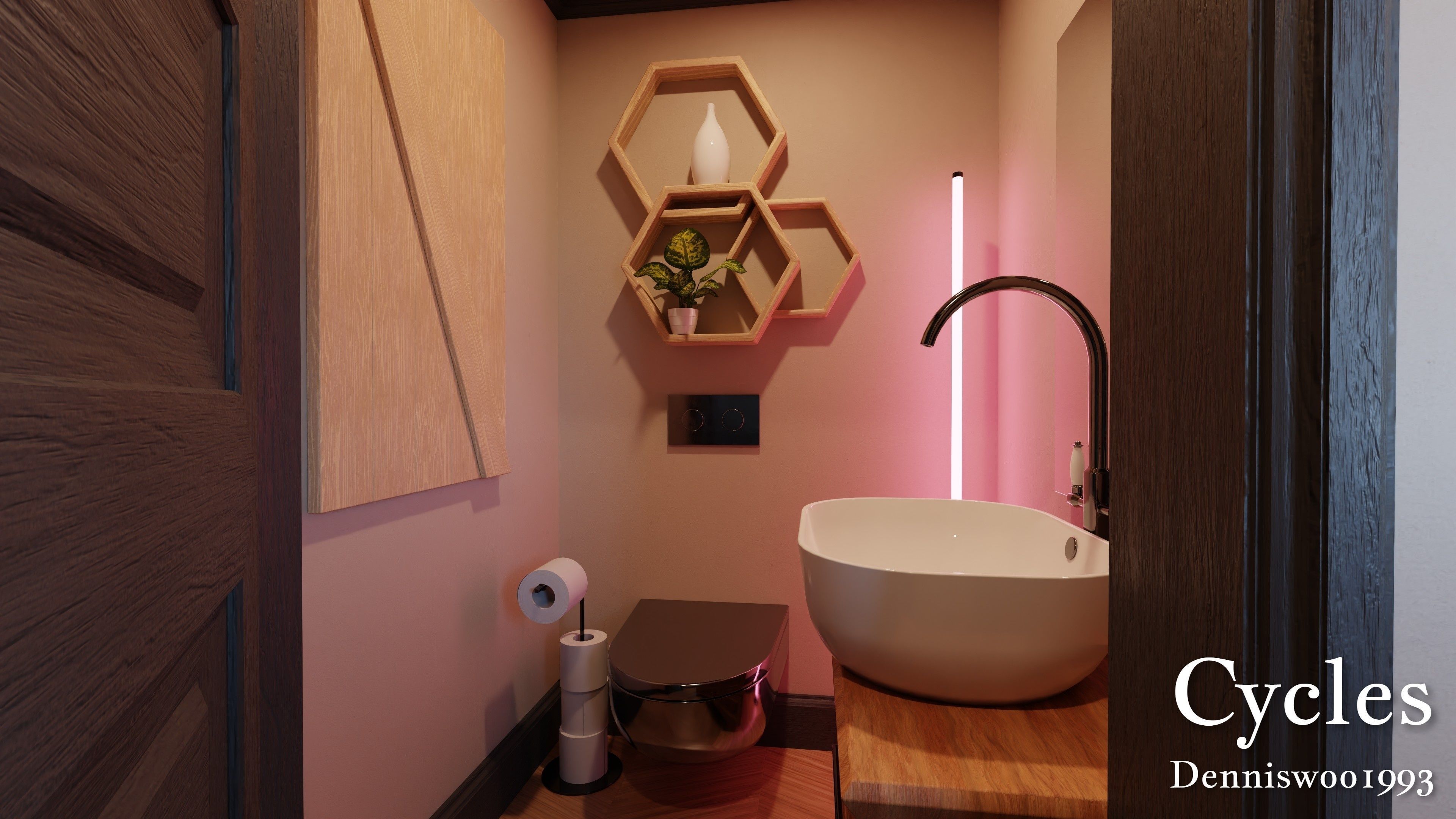 Modular Classic Style American House 4 Low-poly 3D model_7