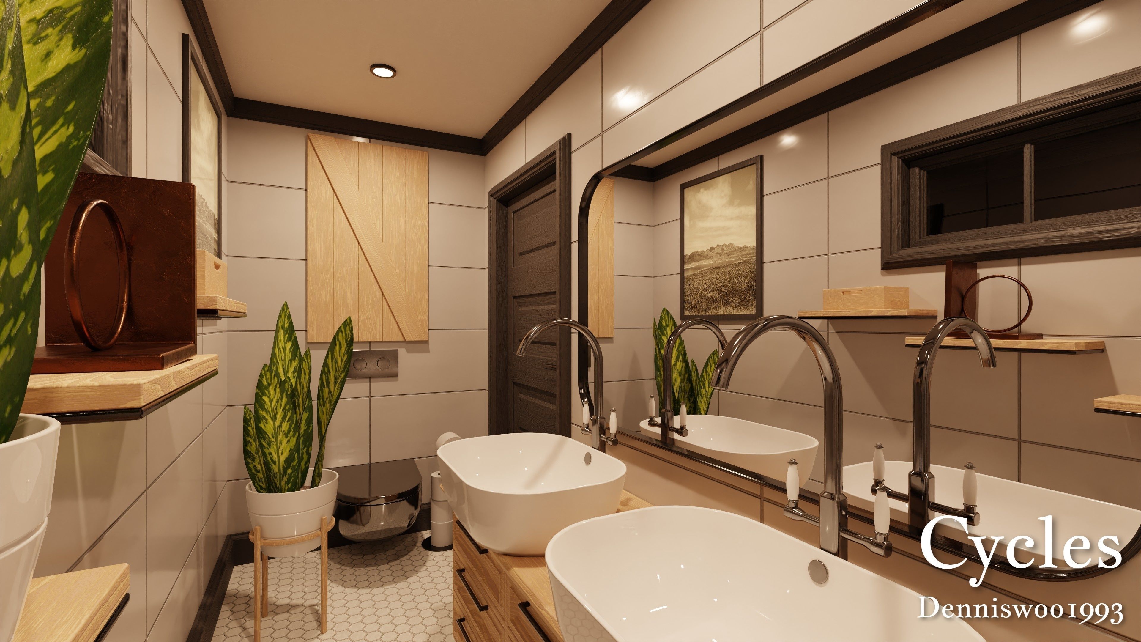 Modular Classic Style American House 4 Low-poly 3D model_22