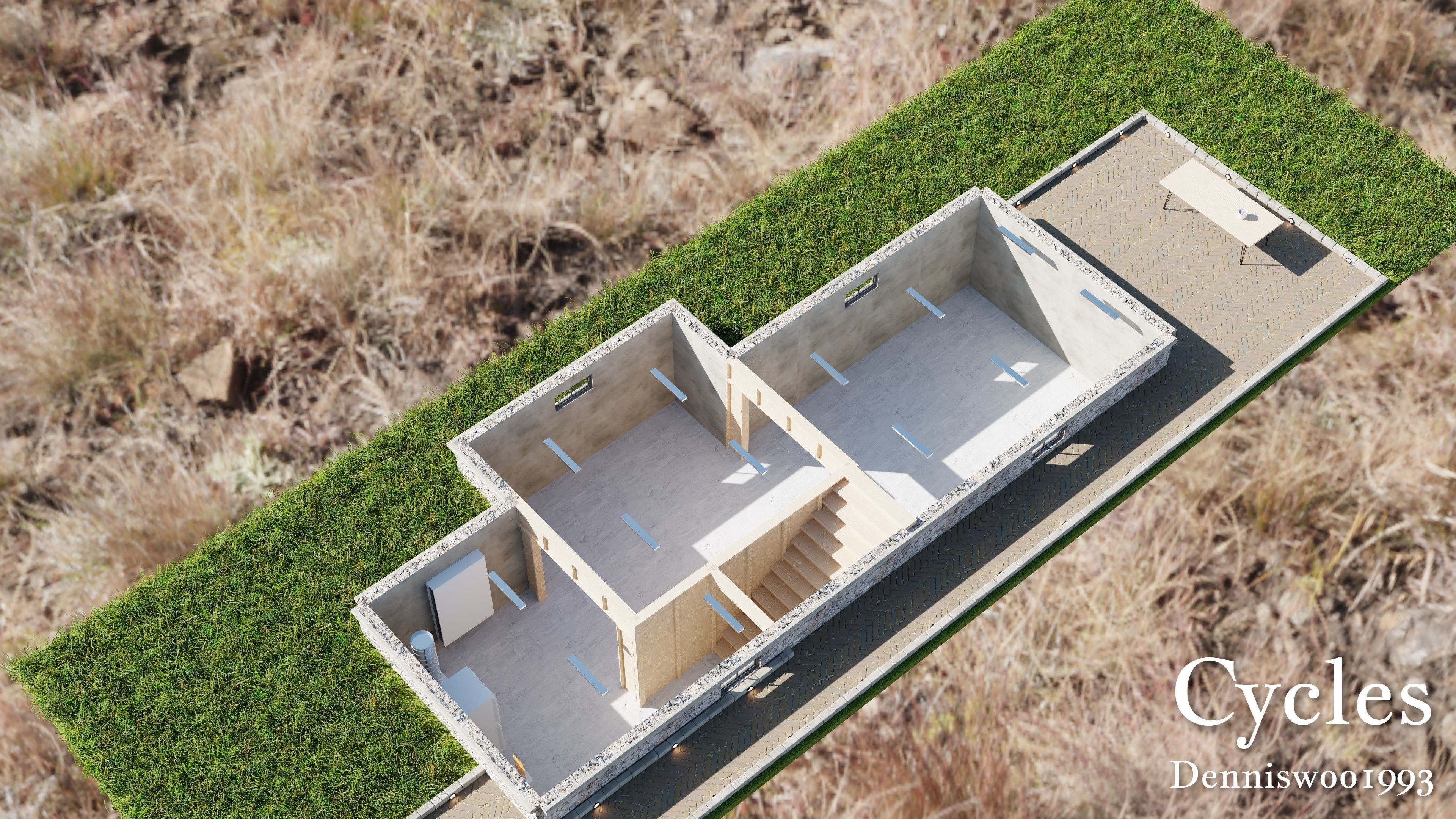 Modular Classic Style American House 4 Low-poly 3D model_11