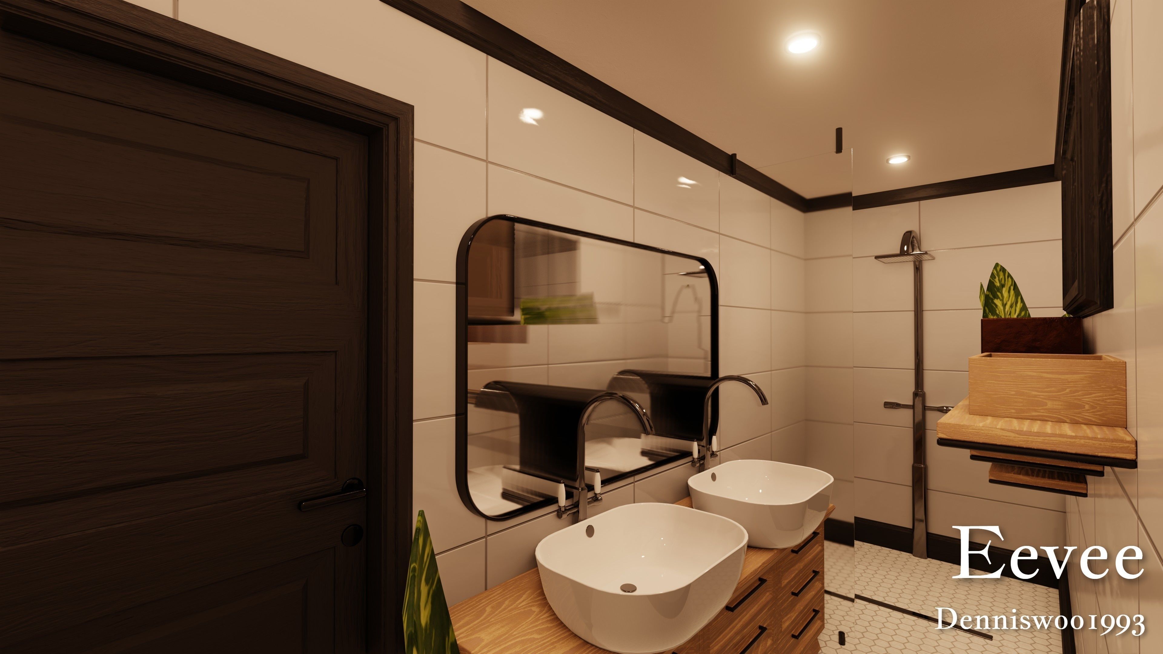 Modular Classic Style American House 4 Low-poly 3D model_41