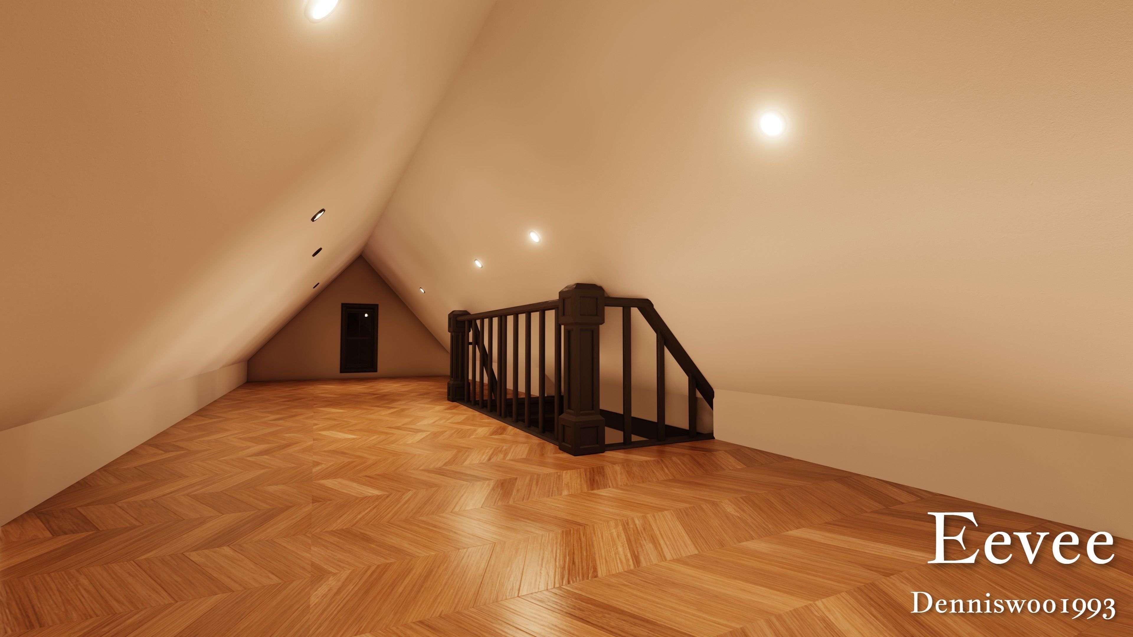 Modular Classic Style American House 4 Low-poly 3D model_44