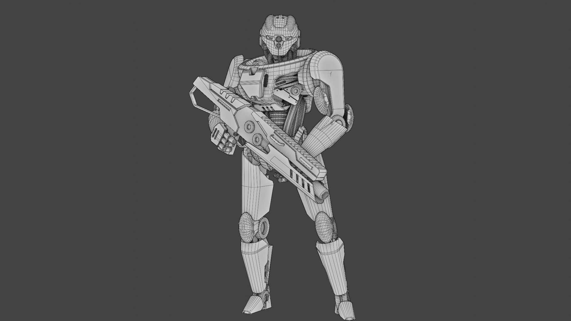 BATTLE DROID Z-10000    RIGGED 3D model_37
