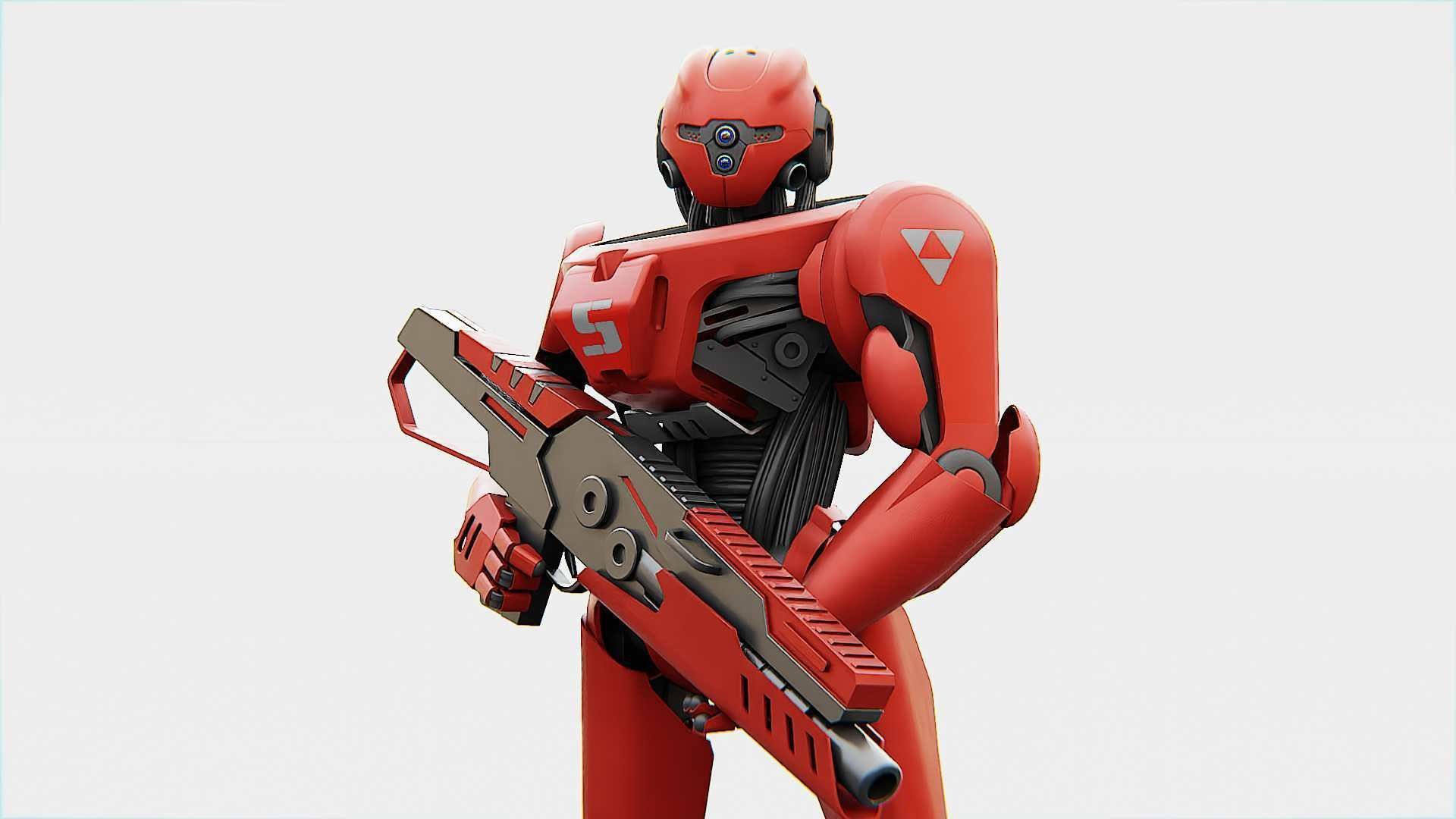 BATTLE DROID Z-10000    RIGGED 3D model_1