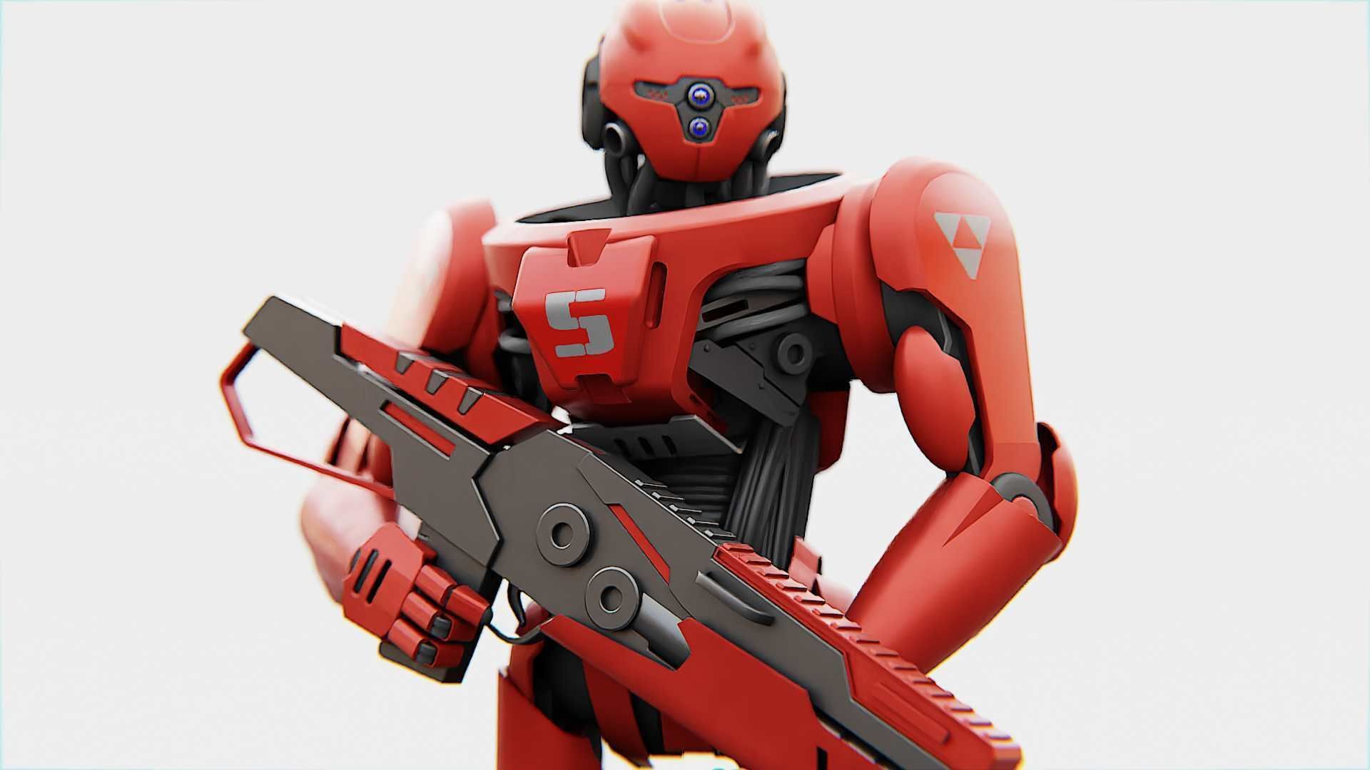 BATTLE DROID Z-10000    RIGGED 3D model_27