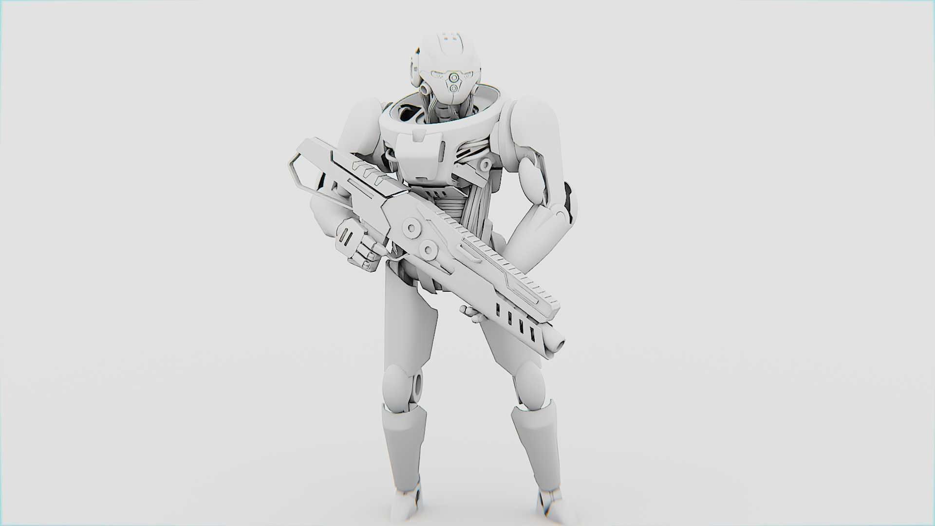 BATTLE DROID Z-10000    RIGGED 3D model_32