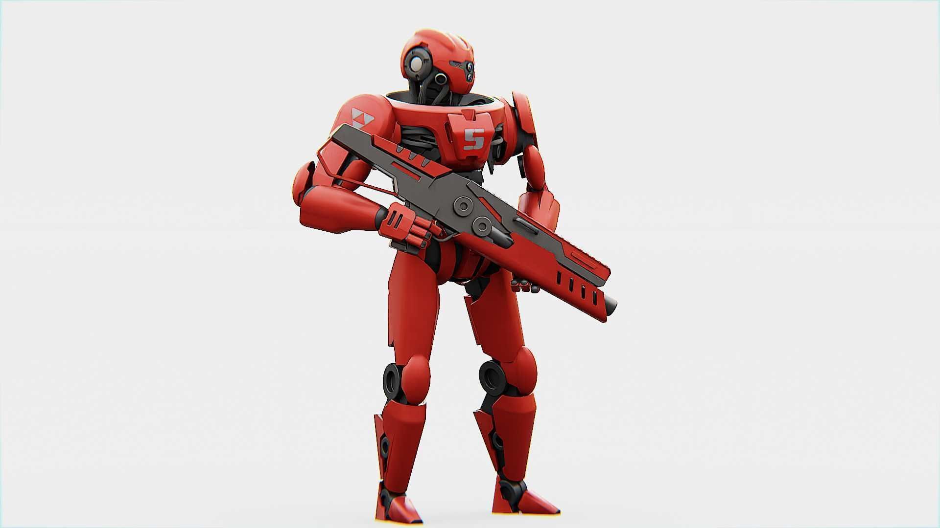 BATTLE DROID Z-10000    RIGGED 3D model_12