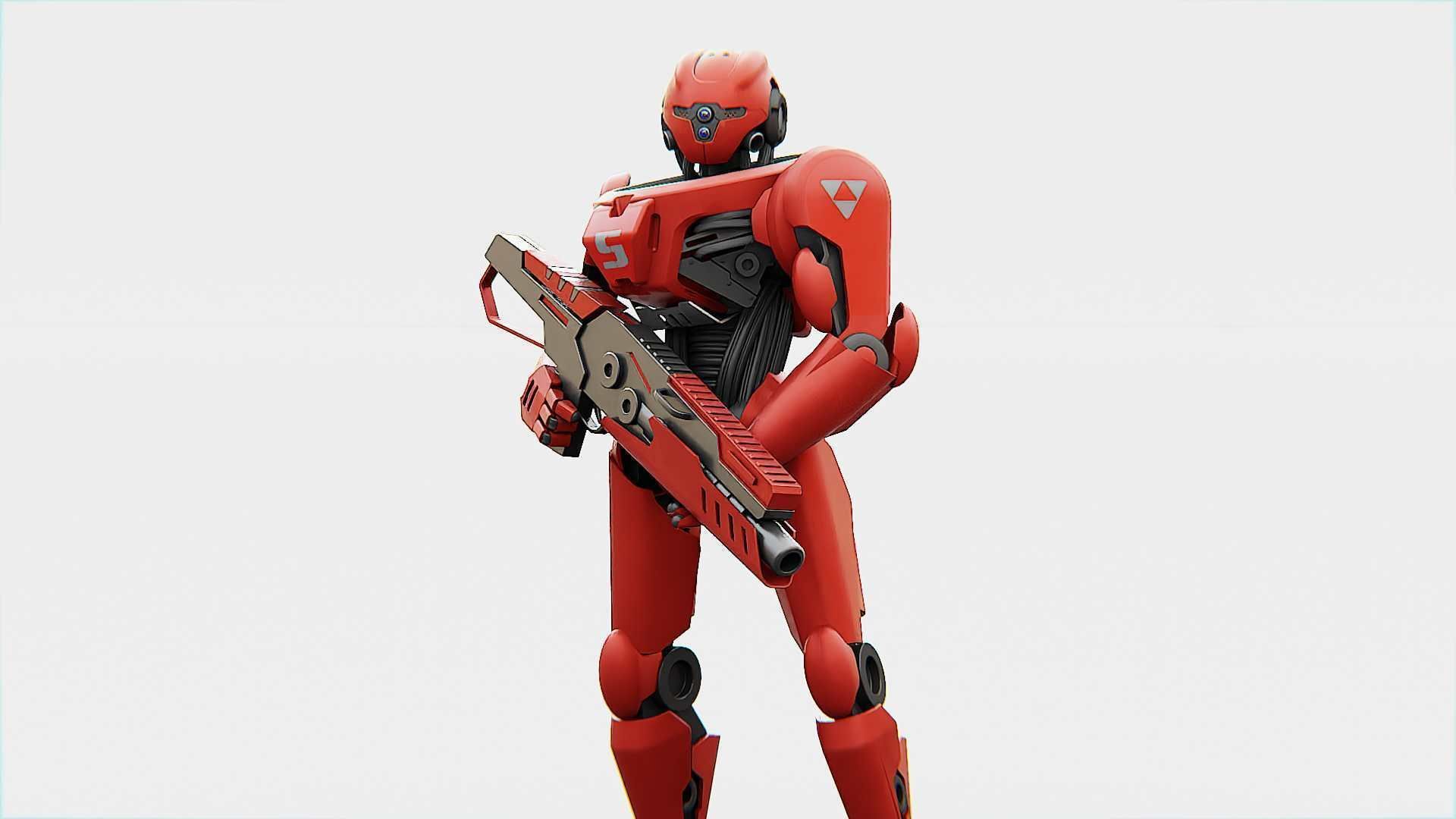 BATTLE DROID Z-10000    RIGGED 3D model_2