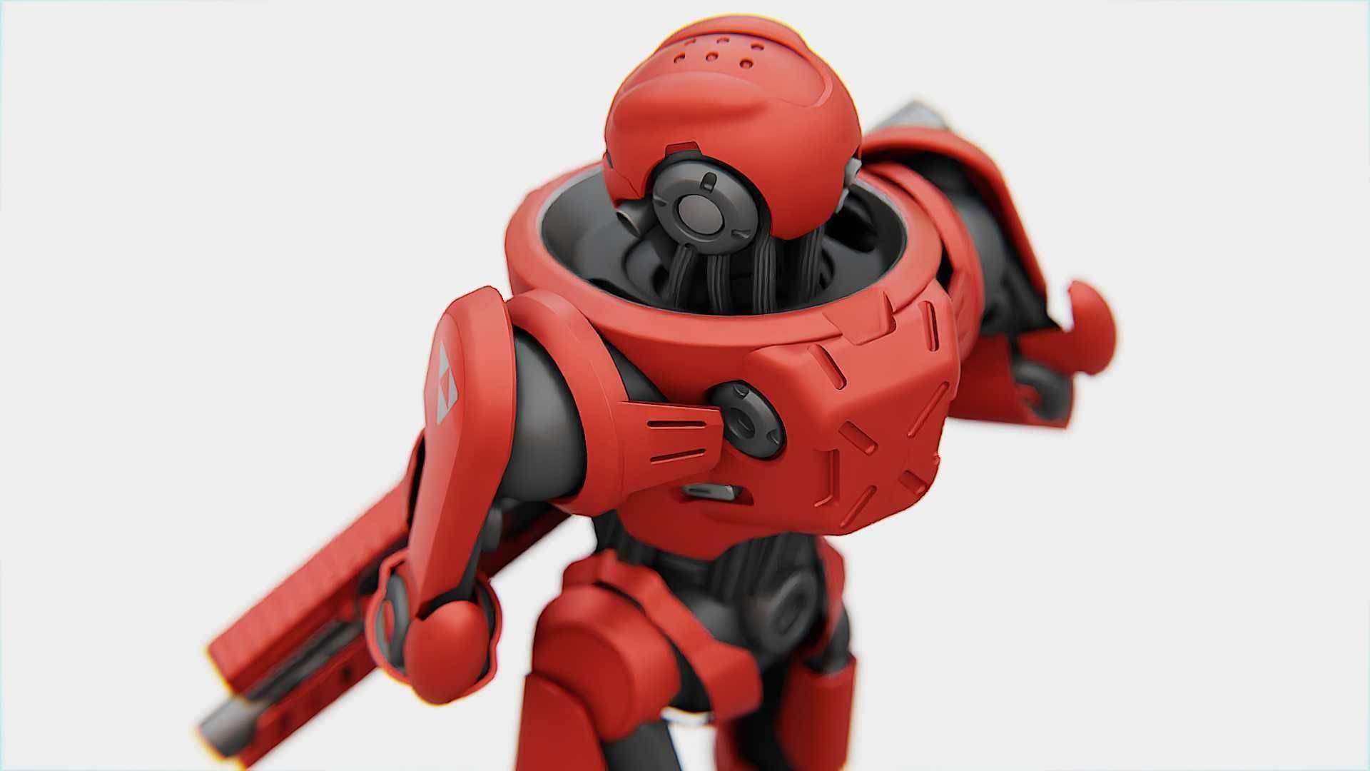 BATTLE DROID Z-10000    RIGGED 3D model_16