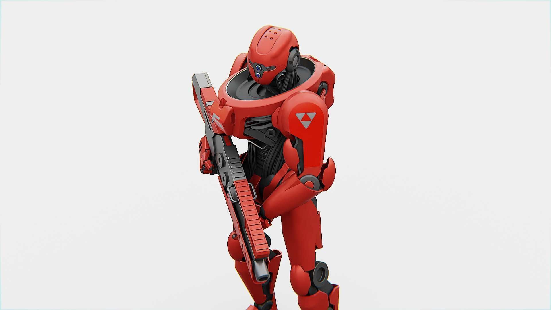 BATTLE DROID Z-10000    RIGGED 3D model_15