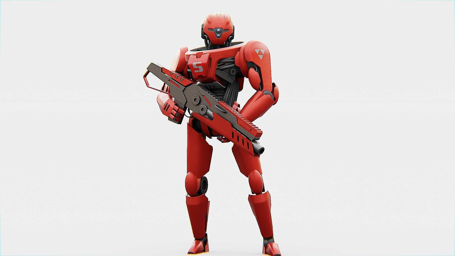 BATTLE DROID Z-10000    RIGGED 3D model_14