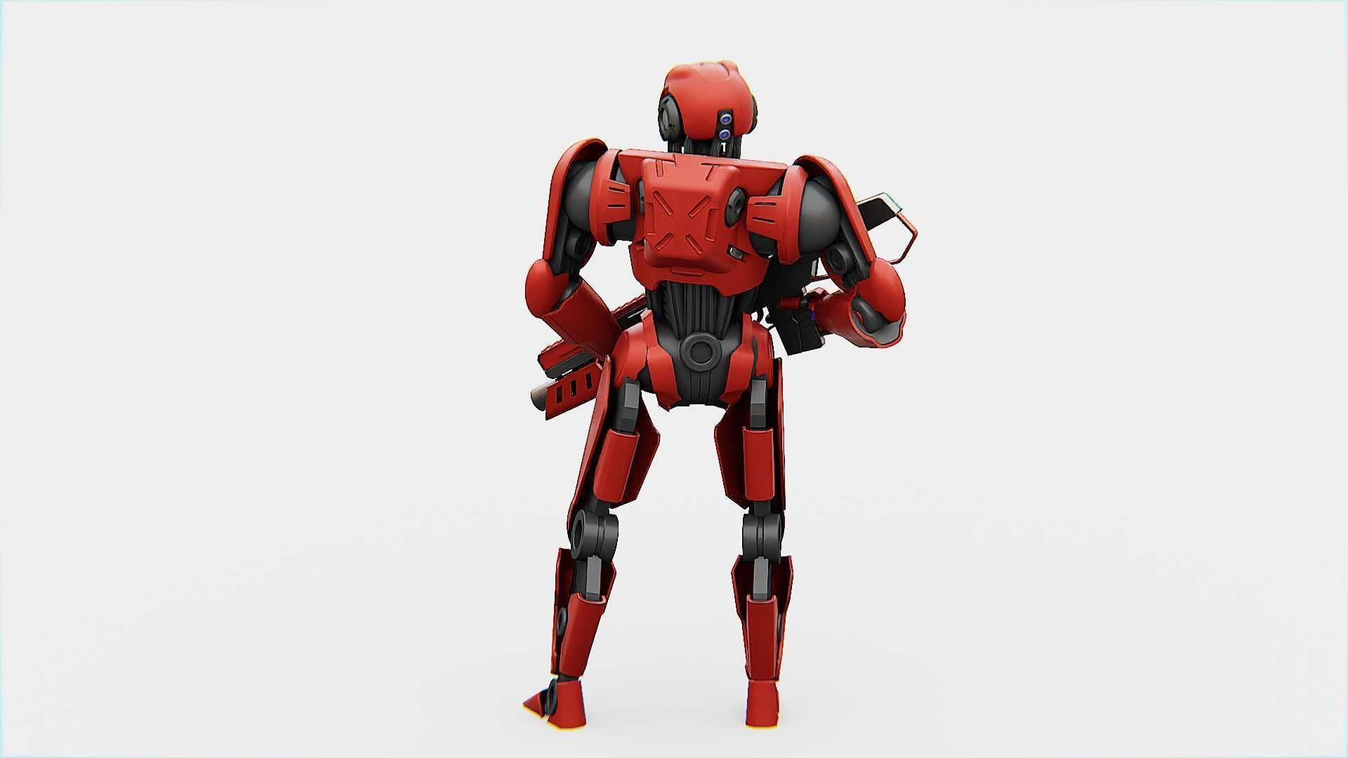 BATTLE DROID Z-10000    RIGGED 3D model_7