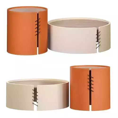 Round coffee table sets with saddle