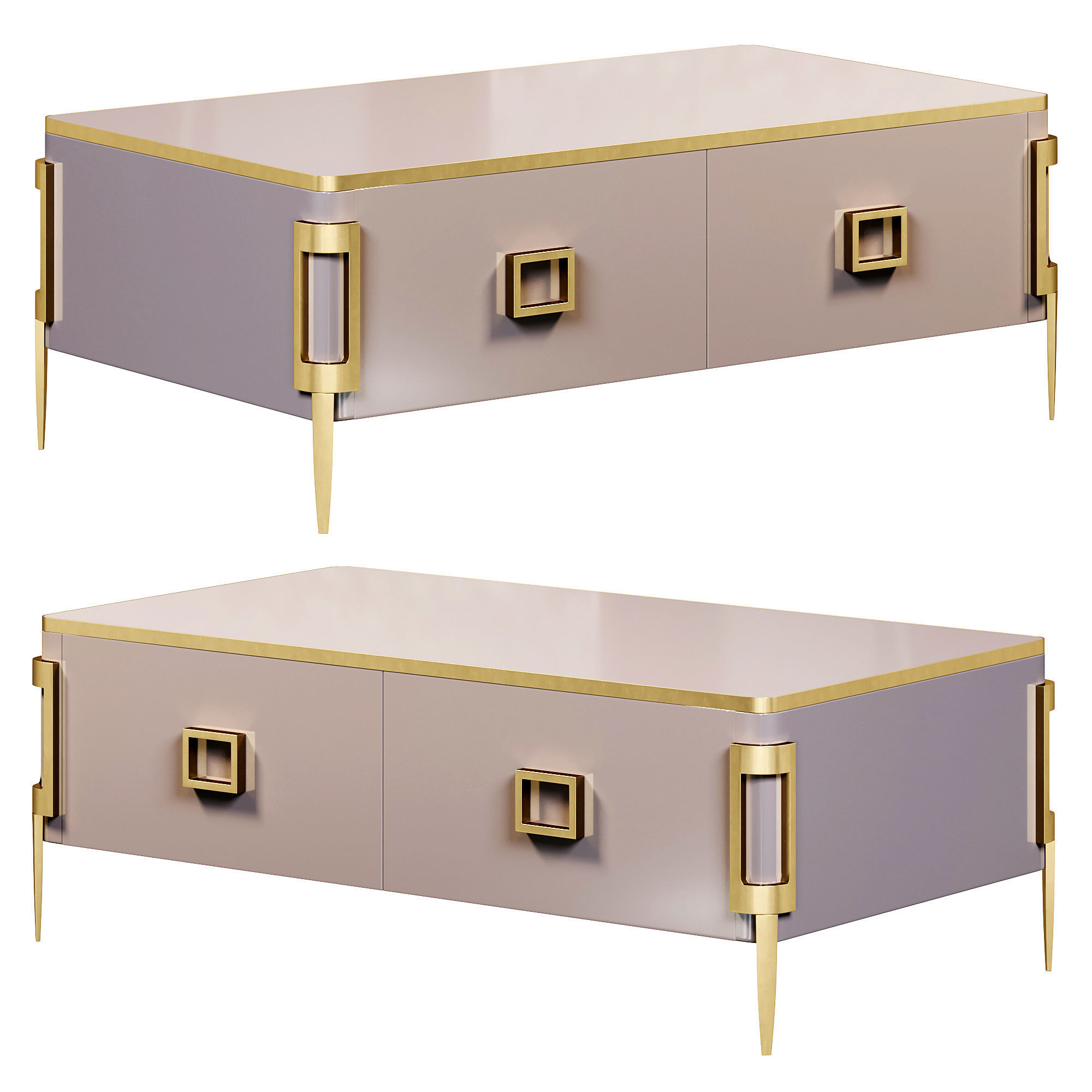 Modern rectangular coffee table by Homary 3D model_1