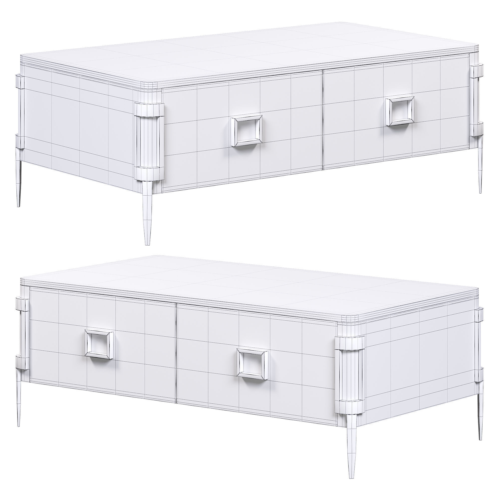 Modern rectangular coffee table by Homary 3D model_4