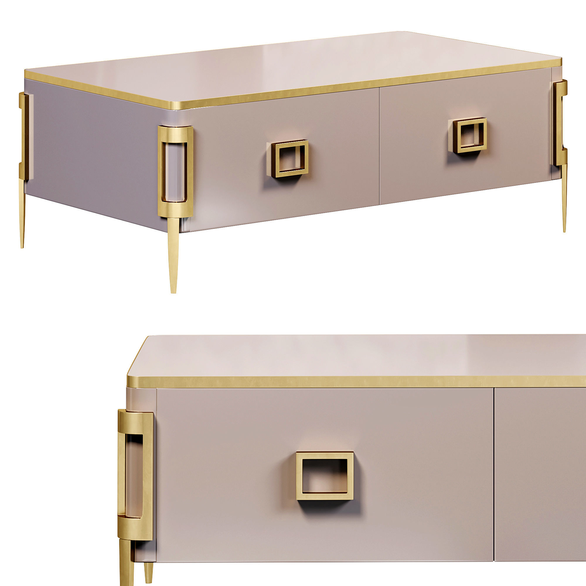 Modern rectangular coffee table by Homary 3D model_2