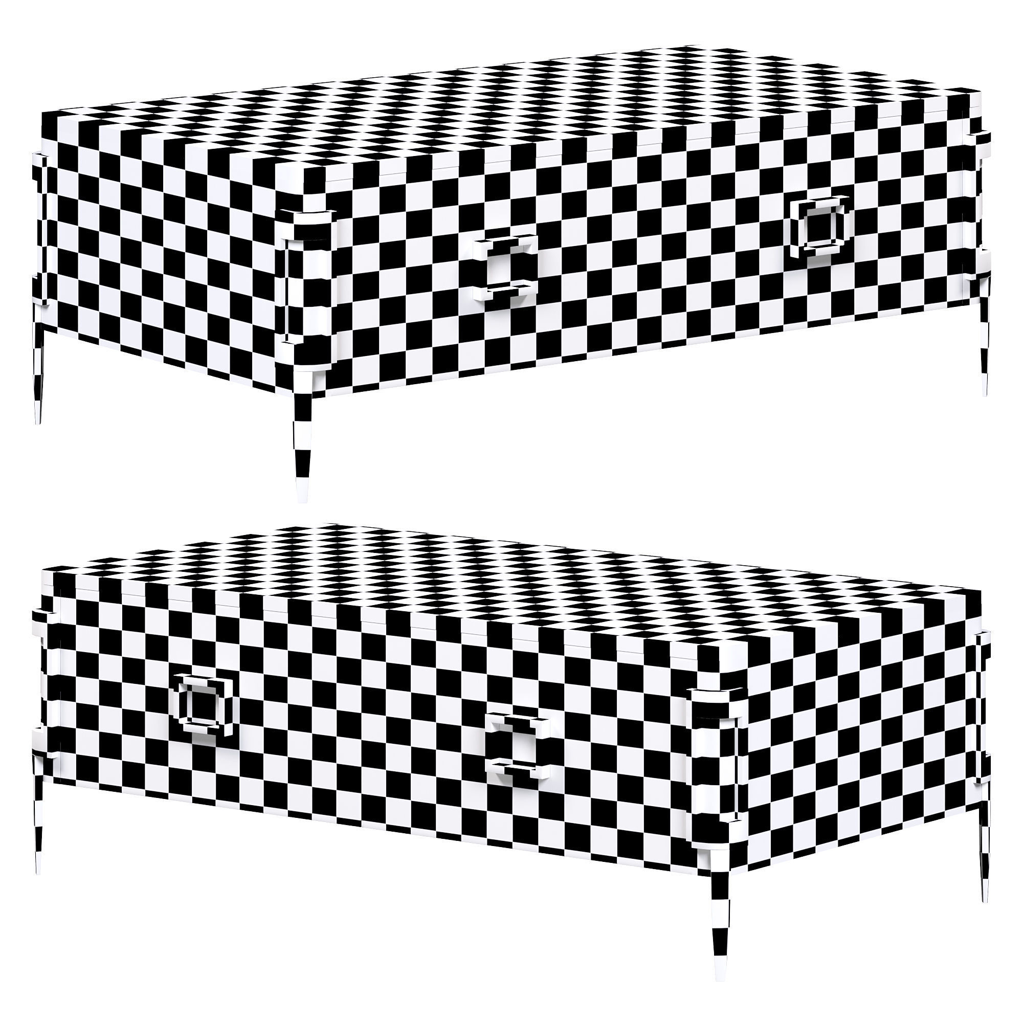 Modern rectangular coffee table by Homary 3D model_3