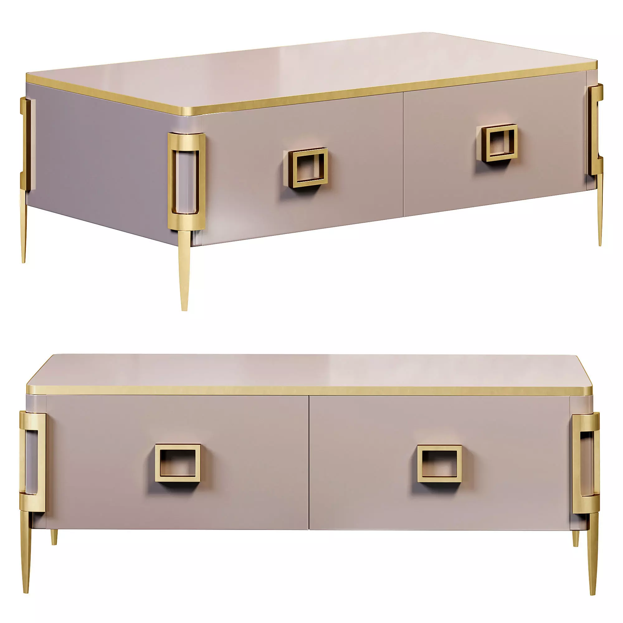 Modern rectangular coffee table by Homary 3D model_0