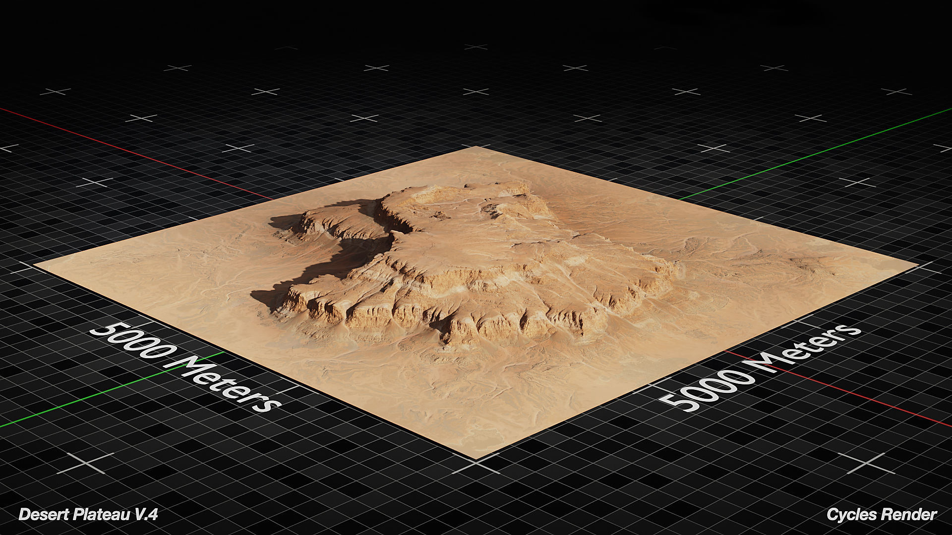 Desert Plateau Medium Version 4 3D model_9