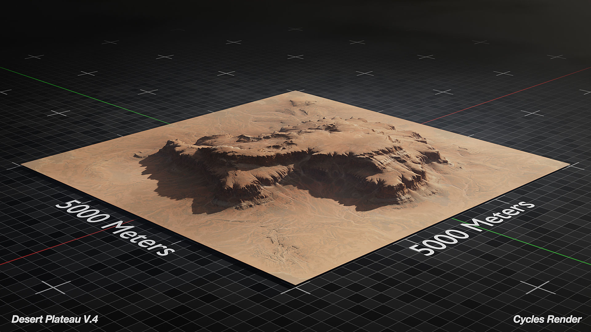 Desert Plateau Medium Version 4 3D model_1