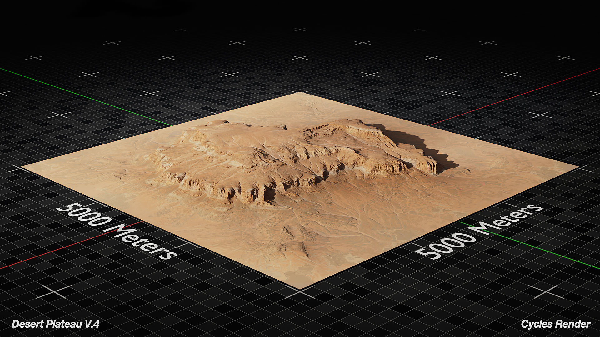 Desert Plateau Medium Version 4 3D model_10