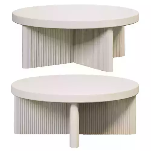 Farmhouse white fluted coffee table by Homary