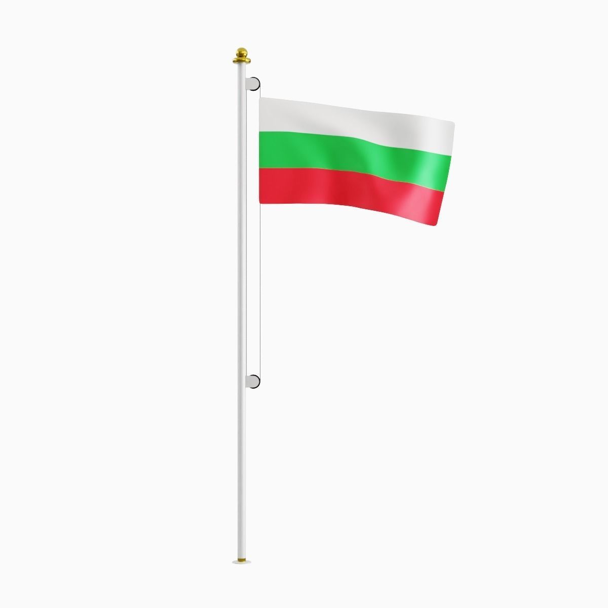 Flag of the Bulgaria Low-poly 3D model_3