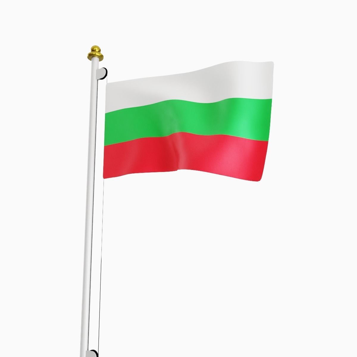 Flag of the Bulgaria Low-poly 3D model_5
