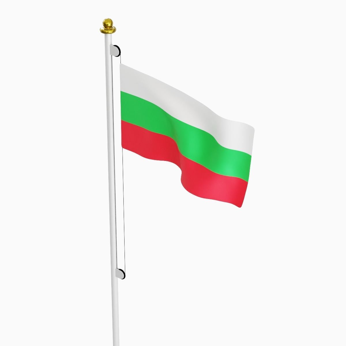 Flag of the Bulgaria Low-poly 3D model_2