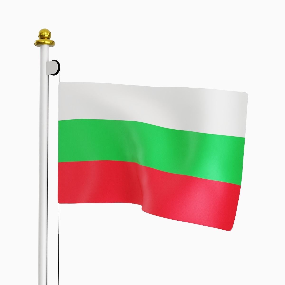 Flag of the Bulgaria Low-poly 3D model_1