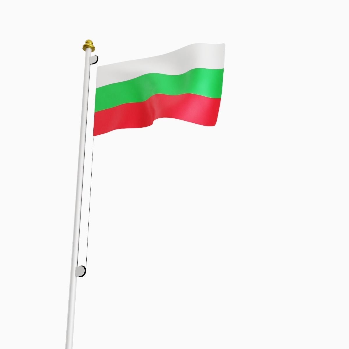 Flag of the Bulgaria Low-poly 3D model_6