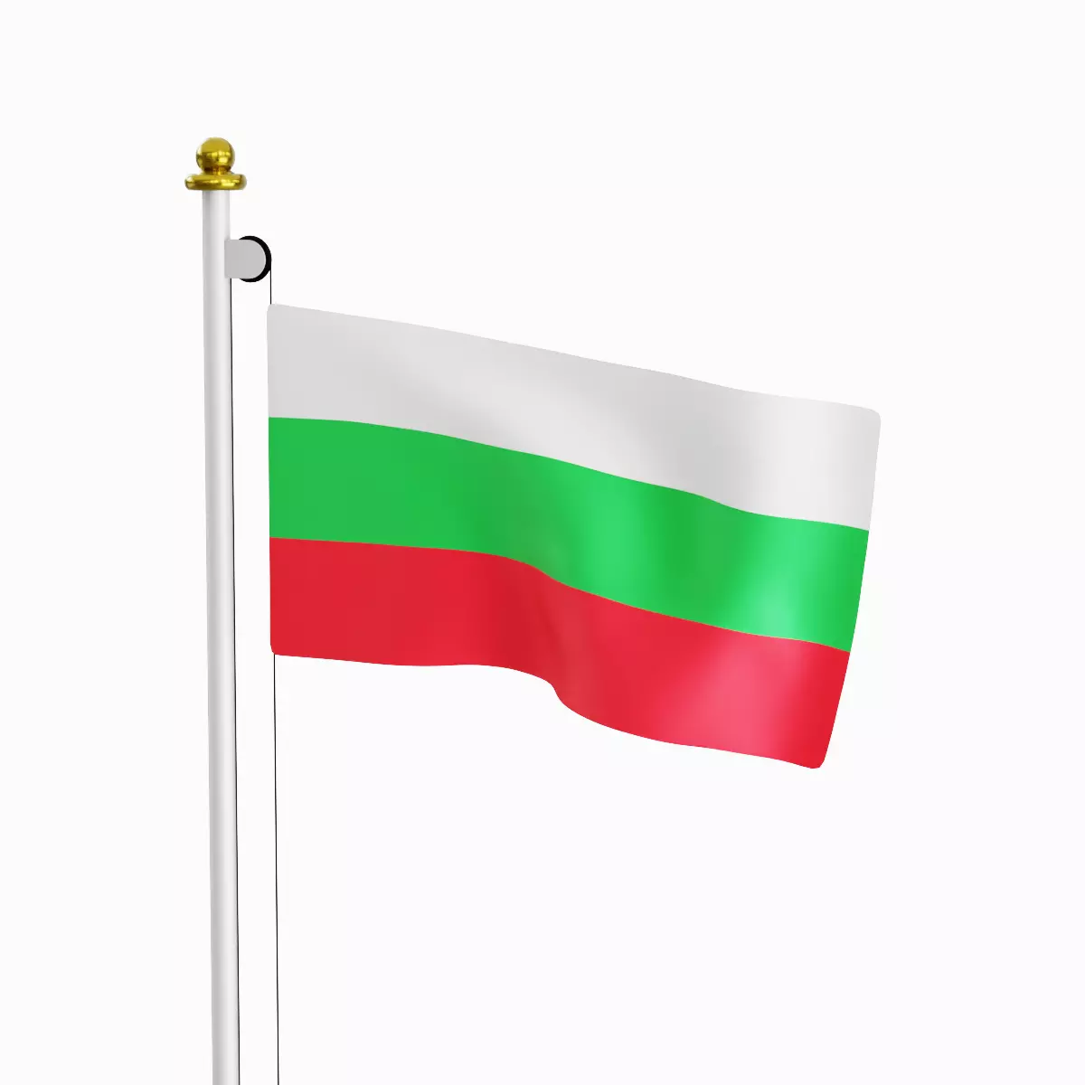 Flag of the Bulgaria Low-poly 3D model_0