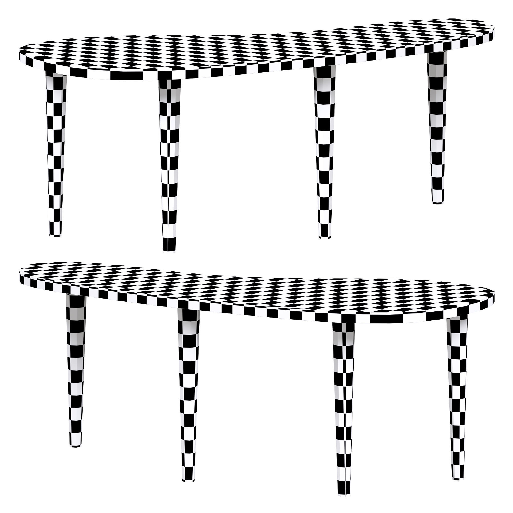 Modern wood abstract coffee table by Homary 3D model_3