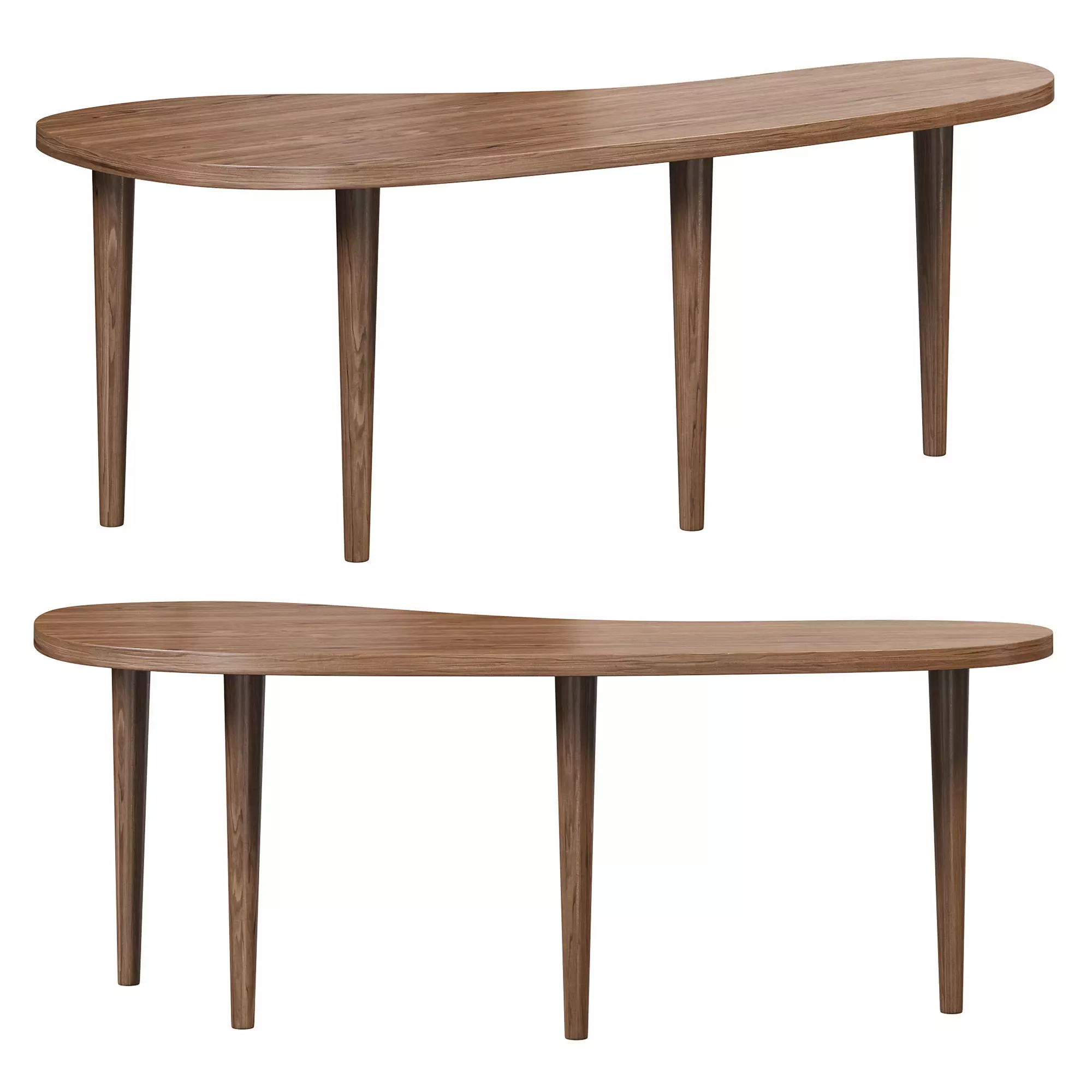 Modern wood abstract coffee table by Homary 3D model_0