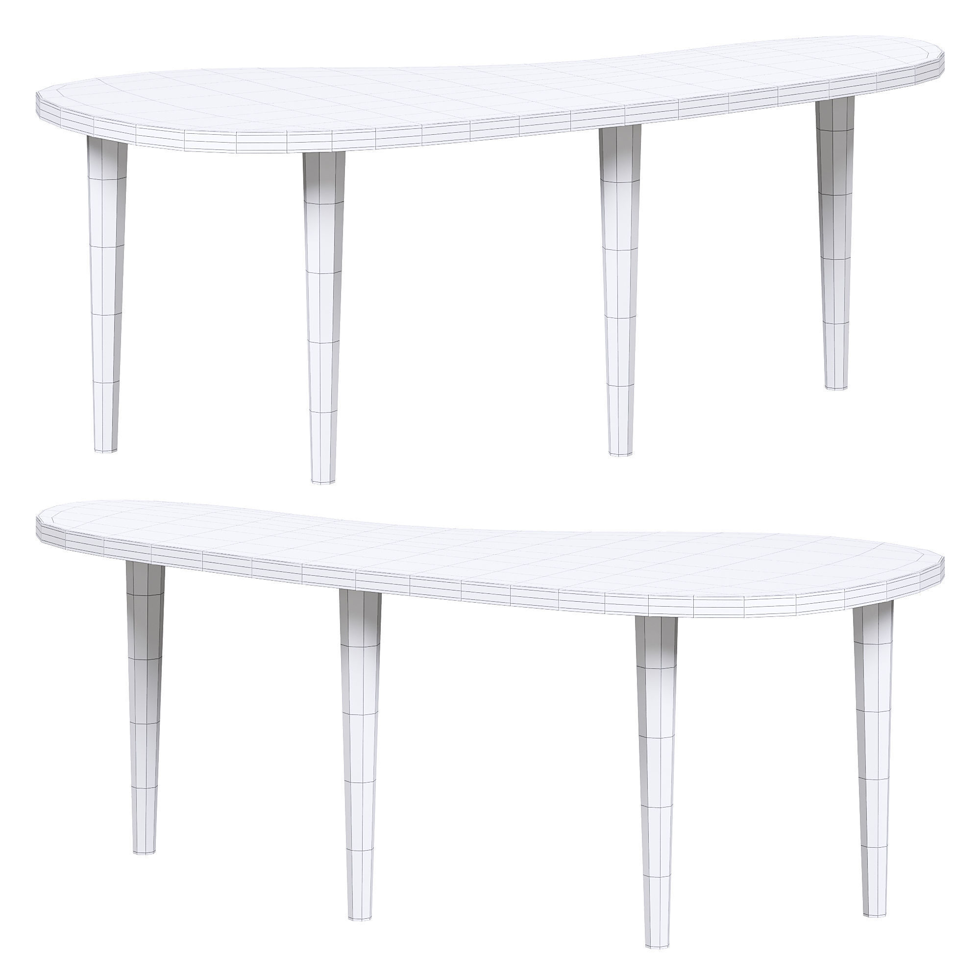 Modern wood abstract coffee table by Homary 3D model_4